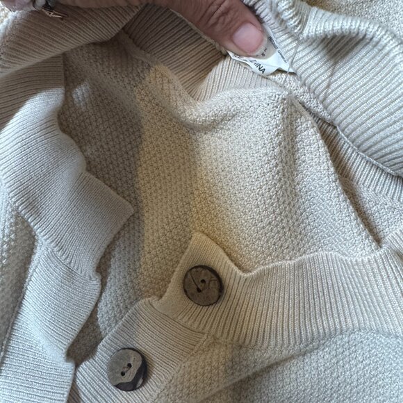 NWT Free People Waffle Knit Hailee sweater lounge Set in Moss Beige – Medium - Picture 7 of 7